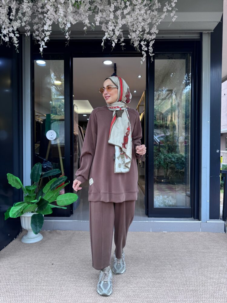 İkl Modal Basic Salvarlı Takım-Kahverengi