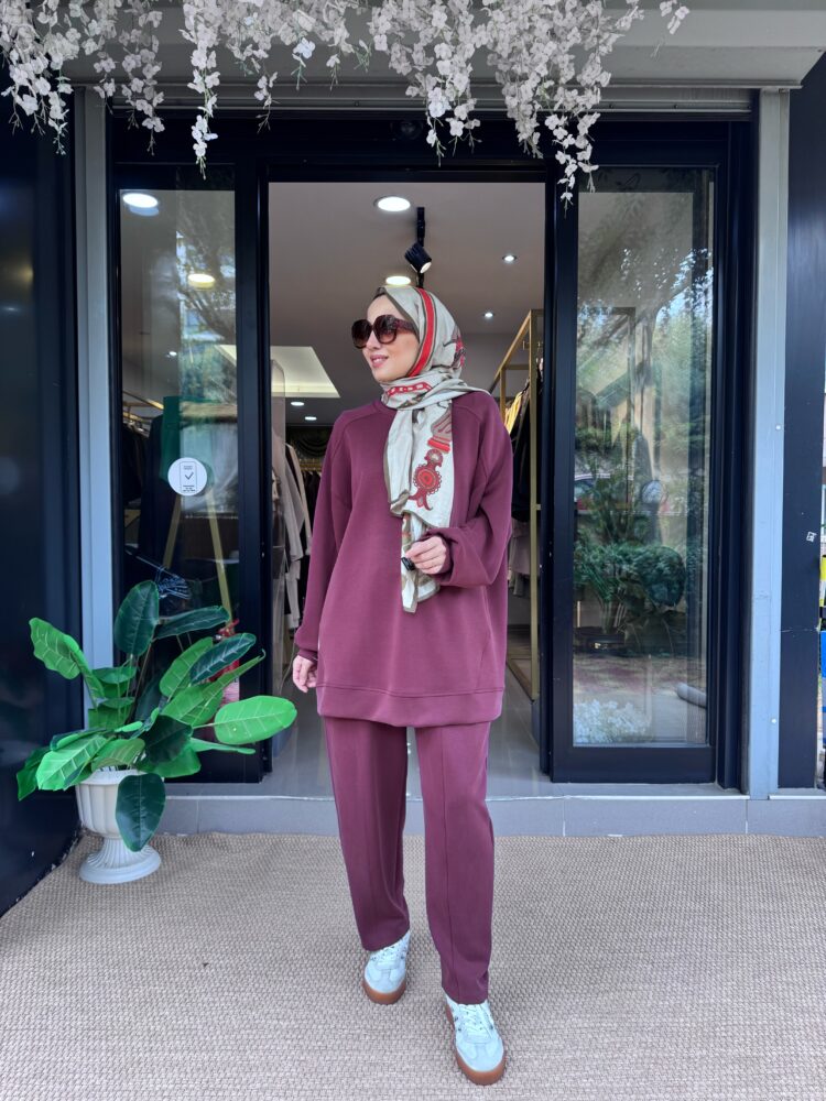 İkl Modal Basic Salvarlı Takım-Bordo