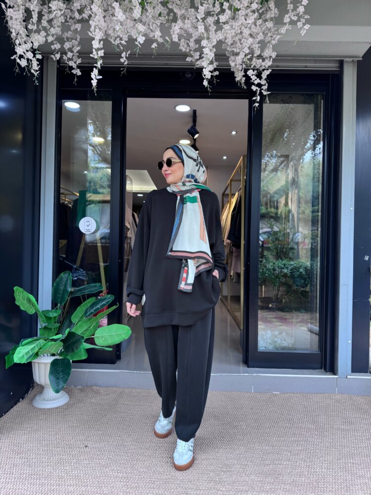 İkl Modal Basic Salvarlı Takım-Siyah