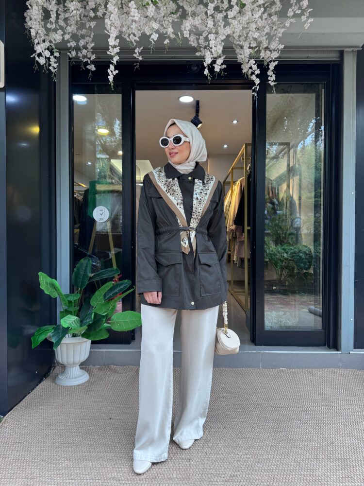 Kemerli Yağmurluk-Kahverengi