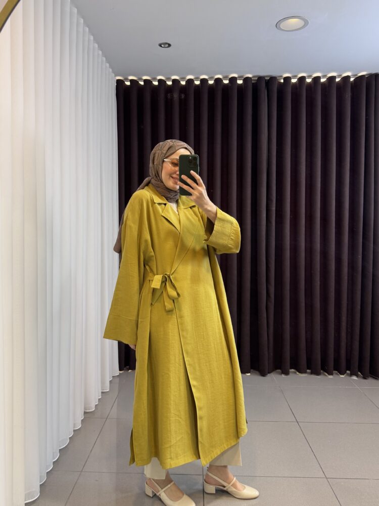 36541-Tencel Bağlama Detay Kap-Olive