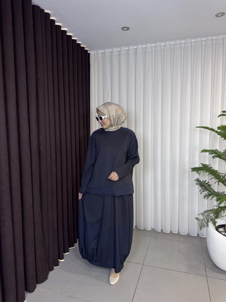 25358- Etekli Takım - Gri